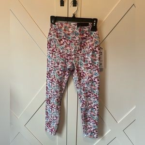 RBX Floral Print Leggings in White, Pink, Teal and Burgundy